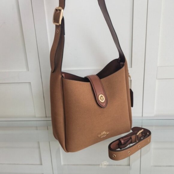 Smooth Finish Coach Brown Crossbody - Picture 1 of 7